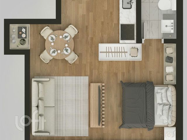 Apartamento com 33m², 1 dormitório, Bom Fim em Porto Alegre