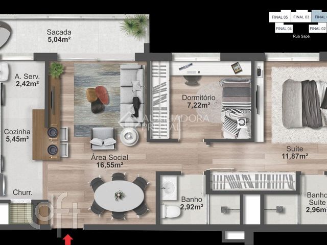 Apartamento com 135m², 2 dormitórios, 1 suíte, 1 vaga, Cristo Redentor em Porto Alegre