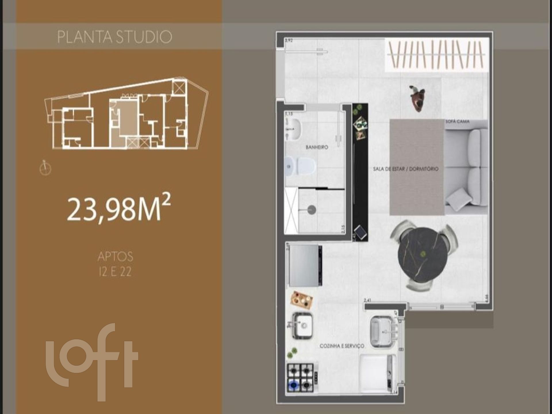 Apartamento à venda com 1 quarto, 24m² - Foto 2