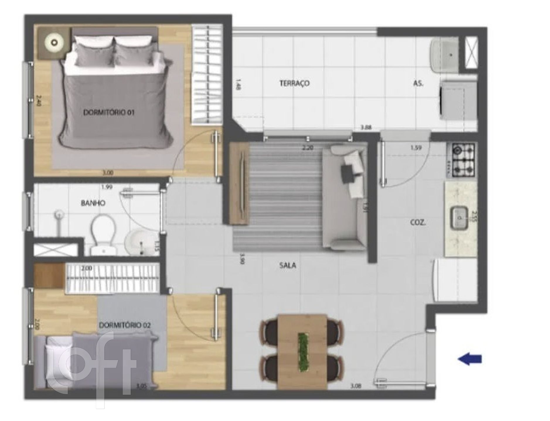 Apartamento à venda com 2 quartos, 42m² - Foto 13