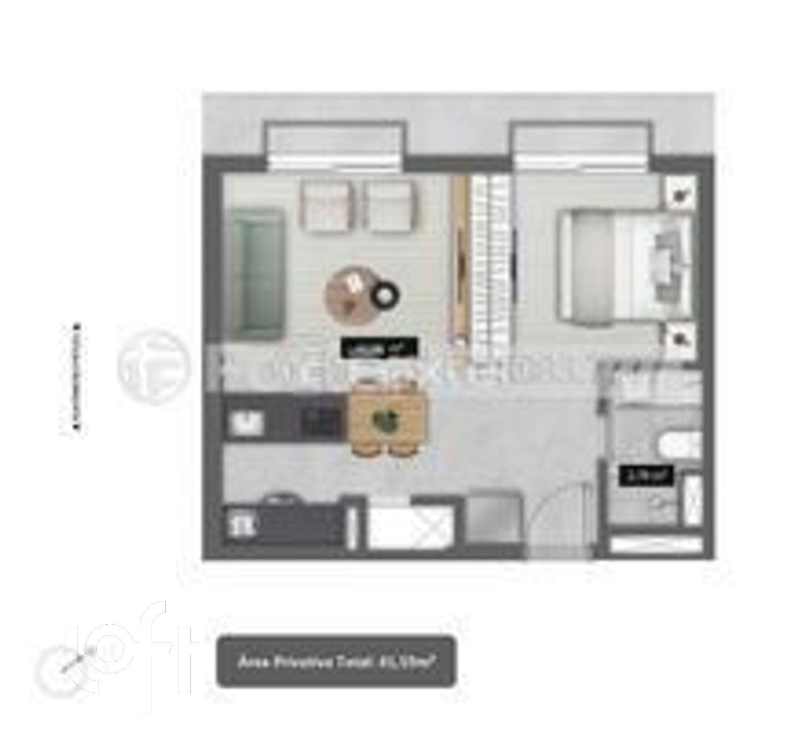 Apartamento com 41m², 1 dormitório, 1 vaga, Boa Vista em Porto Alegre