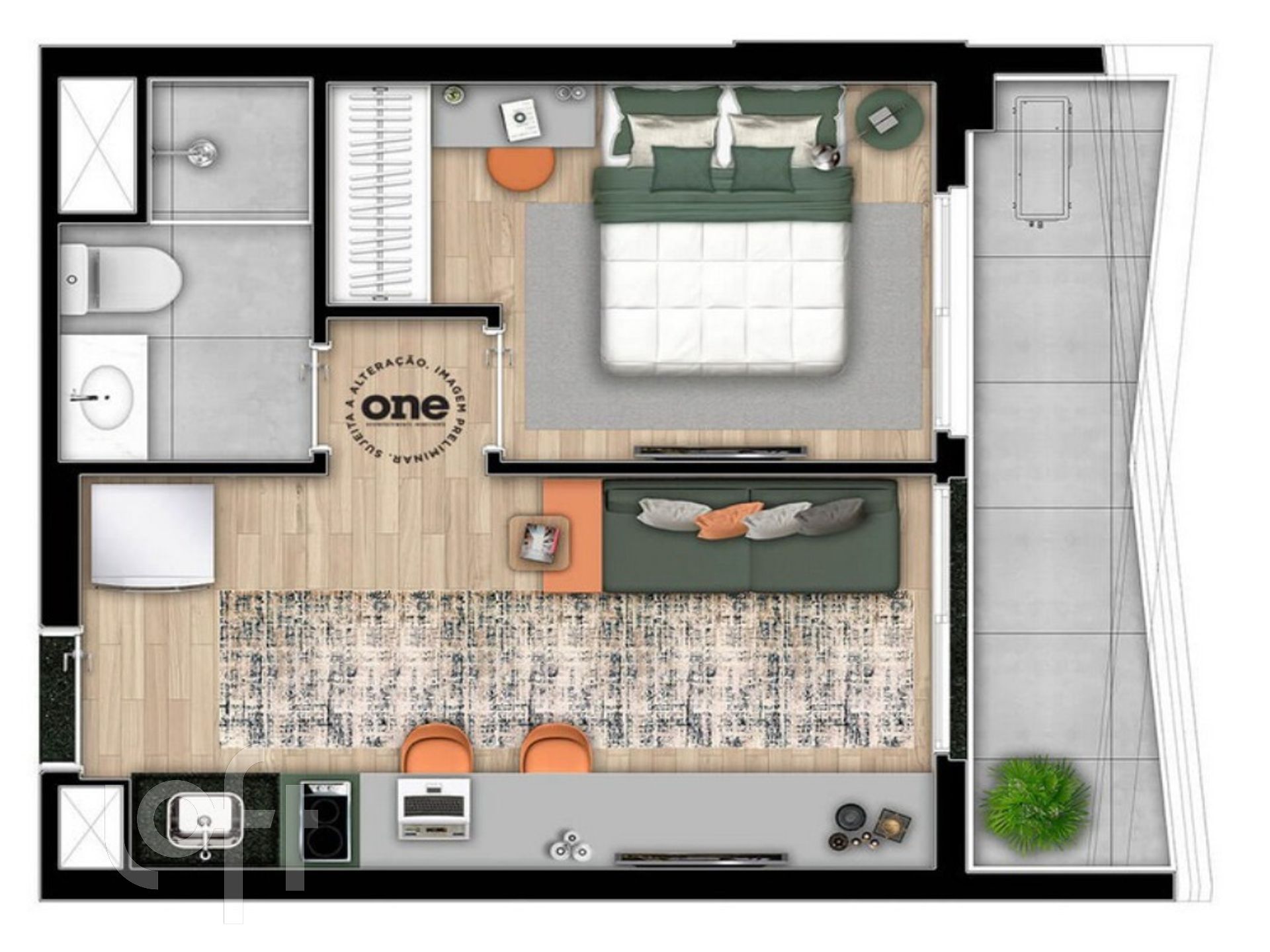 Apartamento à venda com 1 quarto, 33m² - Foto 4