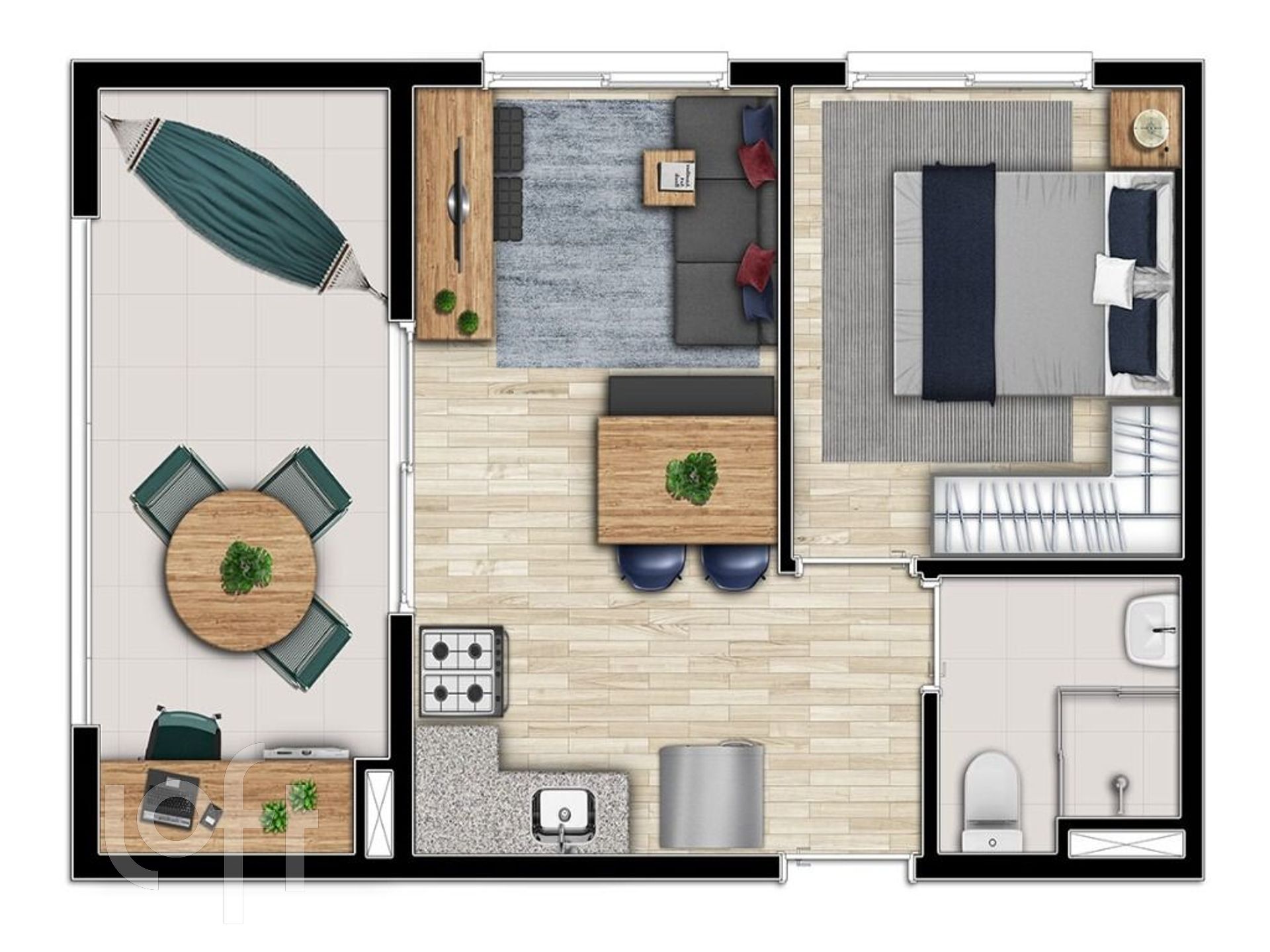 Apartamento à venda com 1 quarto, 37m² - Foto 8