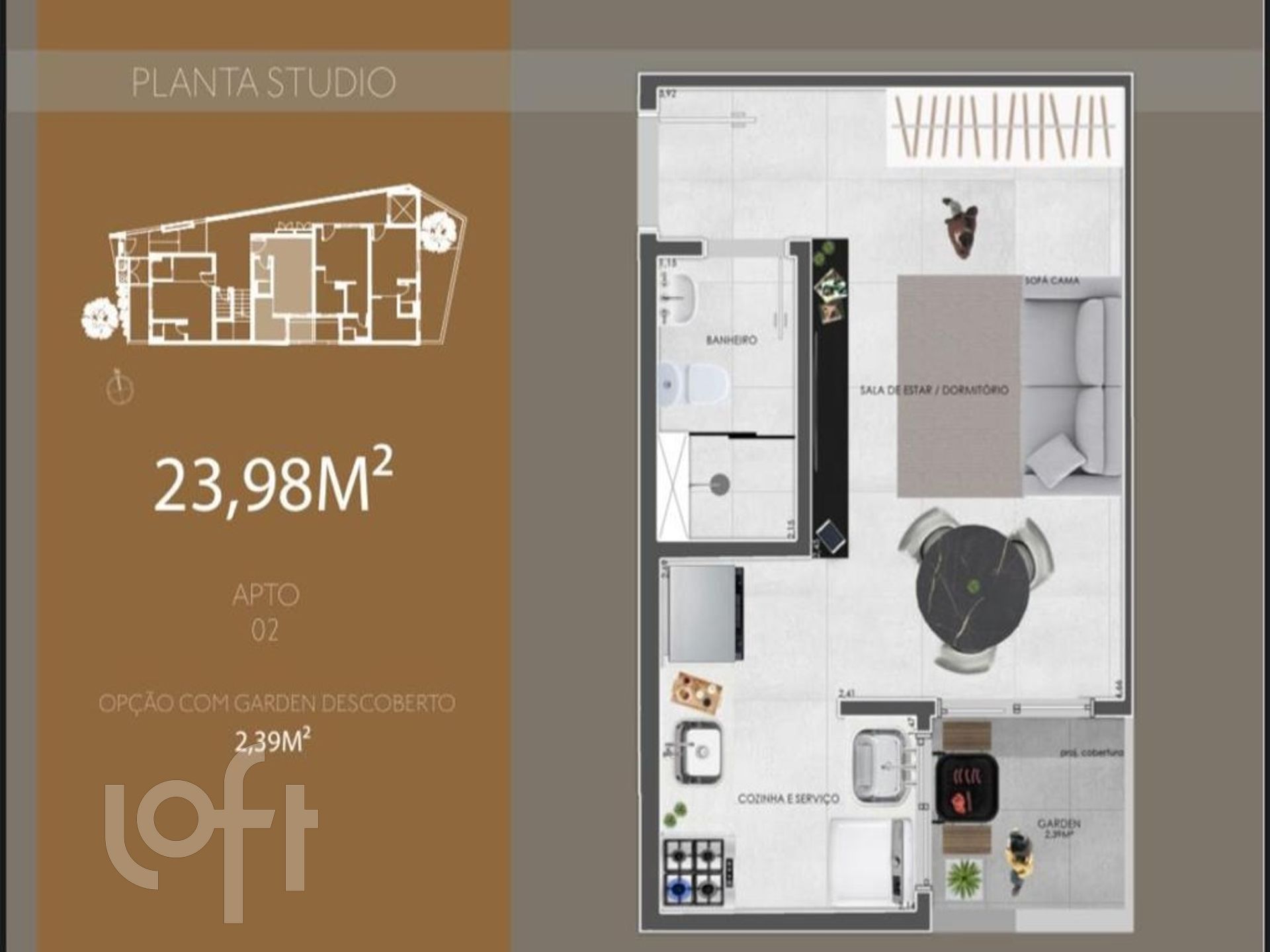 Apartamento à venda com 1 quarto, 23m² - Foto 6