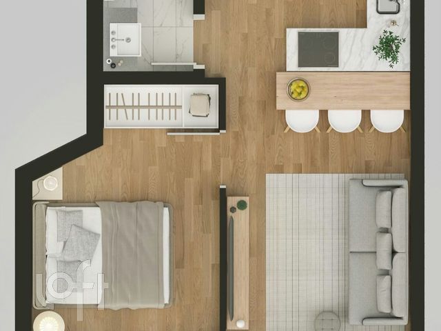 Apartamento com 31m², 1 dormitório, Bom Fim em Porto Alegre