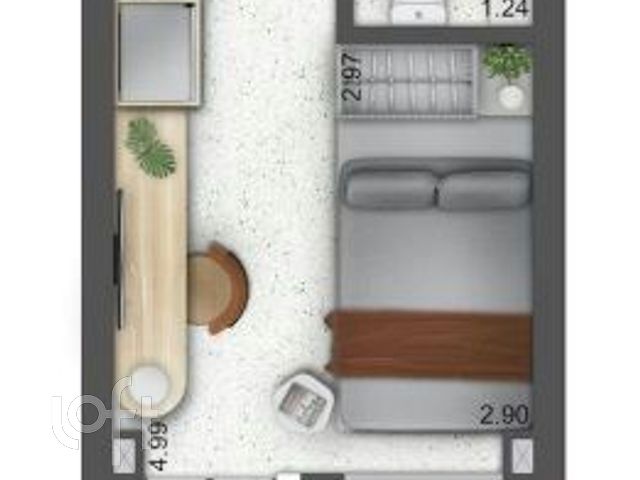 Apartamento com 20m², 1 dormitório, 1 vaga, Menino Deus em Porto Alegre