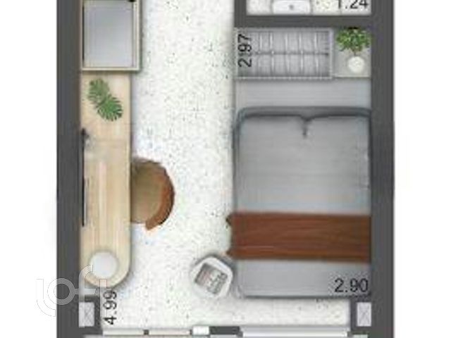 Apartamento com 20m², 1 dormitório, 1 vaga, Menino Deus em Porto Alegre