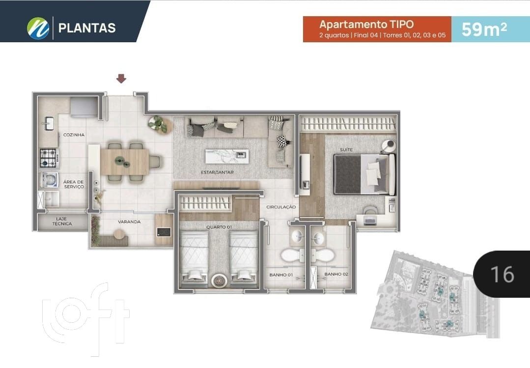 Apartamento à venda com 2 quartos, 73m² - Foto 2