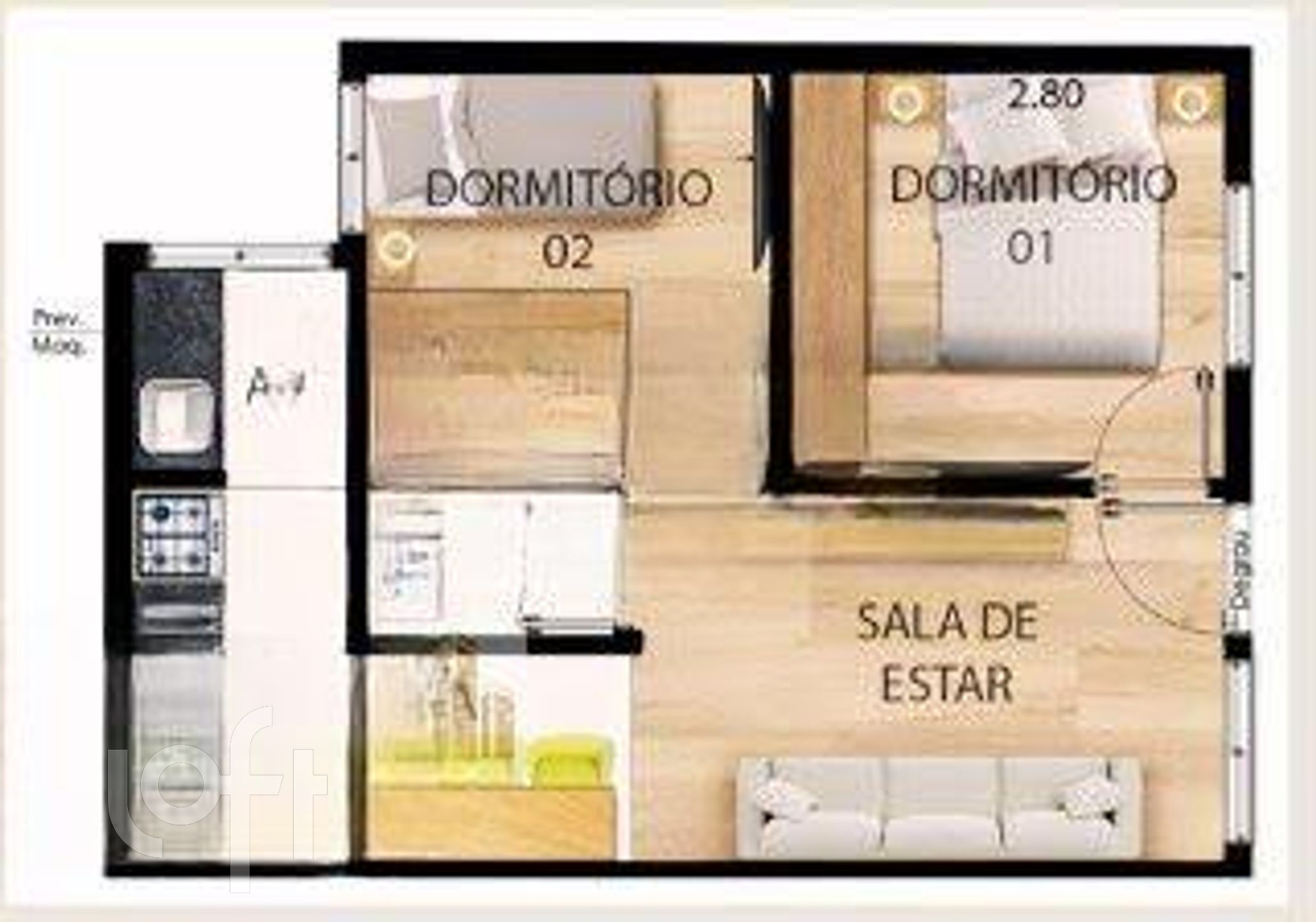 Apartamento à venda com 2 quartos, 35m² - Foto 6