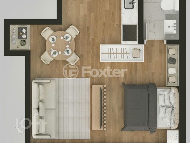 Apartamento com 33m², 1 dormitório, 1 vaga, Bom Fim em Porto Alegre