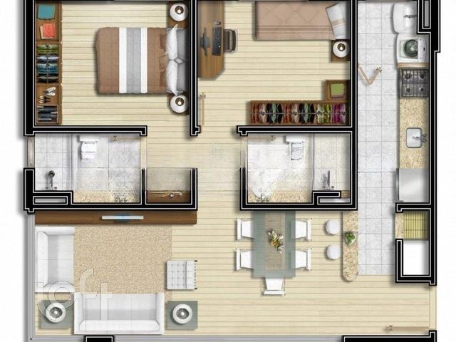 Apartamento com 96m², 2 dormitórios, 1 suíte, 2 vagas, Bom Fim em Porto Alegre