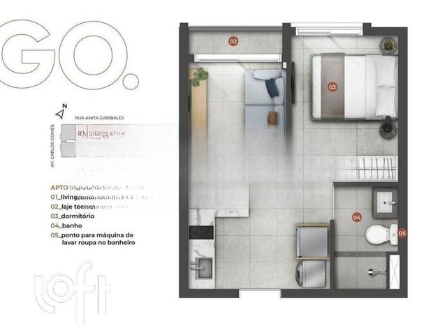 Apartamento com 29m², 1 dormitório, Boa Vista em Porto Alegre