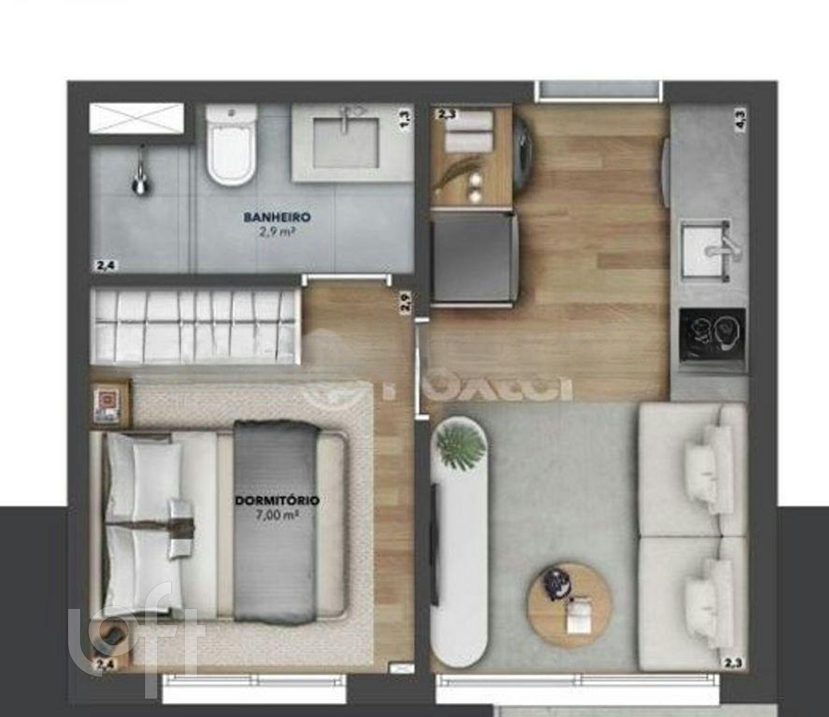 Apartamento com 26m², 1 dormitório, Auxiliadora em Porto Alegre