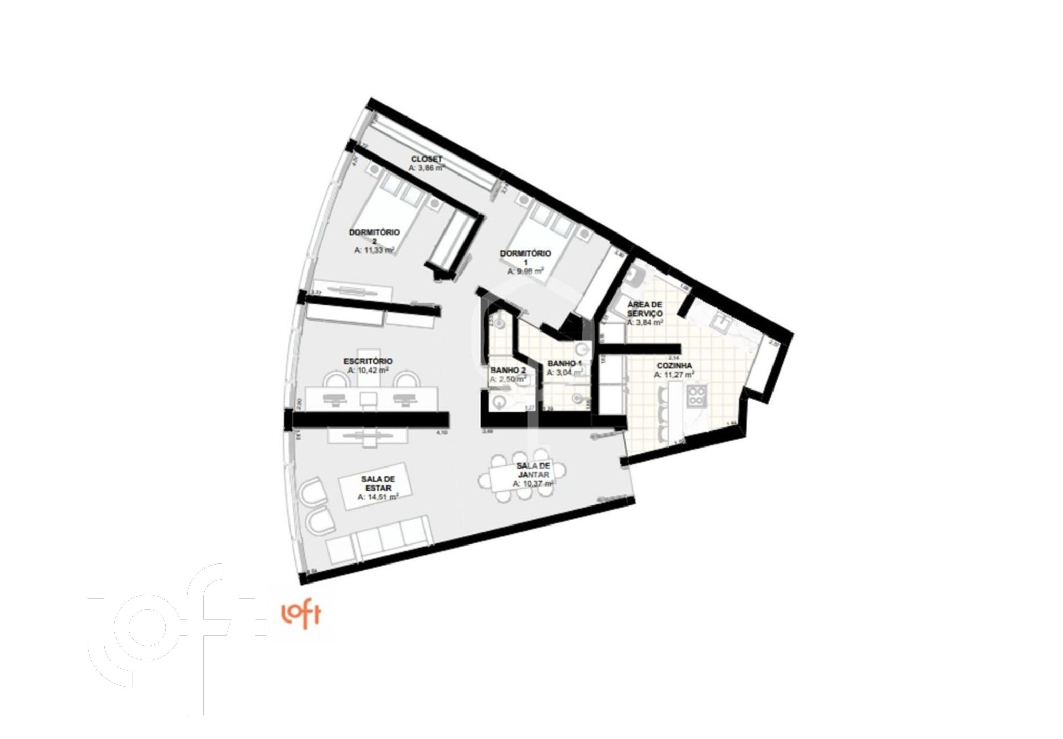 Apartamento à venda com 2 quartos, 92m² - Foto 3