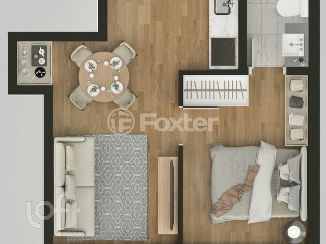 Apartamento com 33m², 1 dormitório, 1 vaga, Bom Fim em Porto Alegre