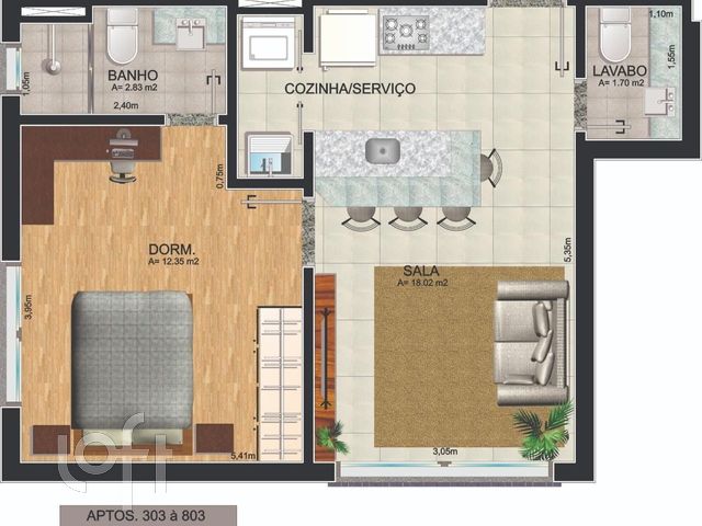 Apartamento com 41m², 1 dormitório, 1 suíte, 1 vaga, Cristo Redentor em Porto Alegre