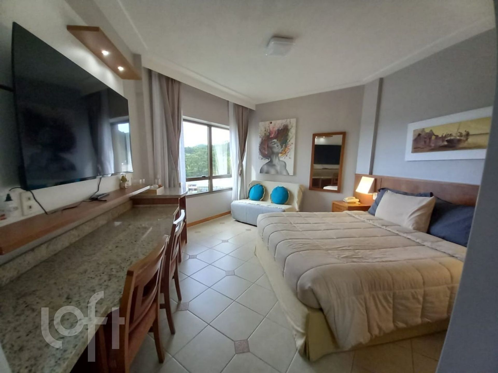 Apartamentos com 25m², 1 quarto, 1 suíte, no bairro Itacorubi em Florianópolis