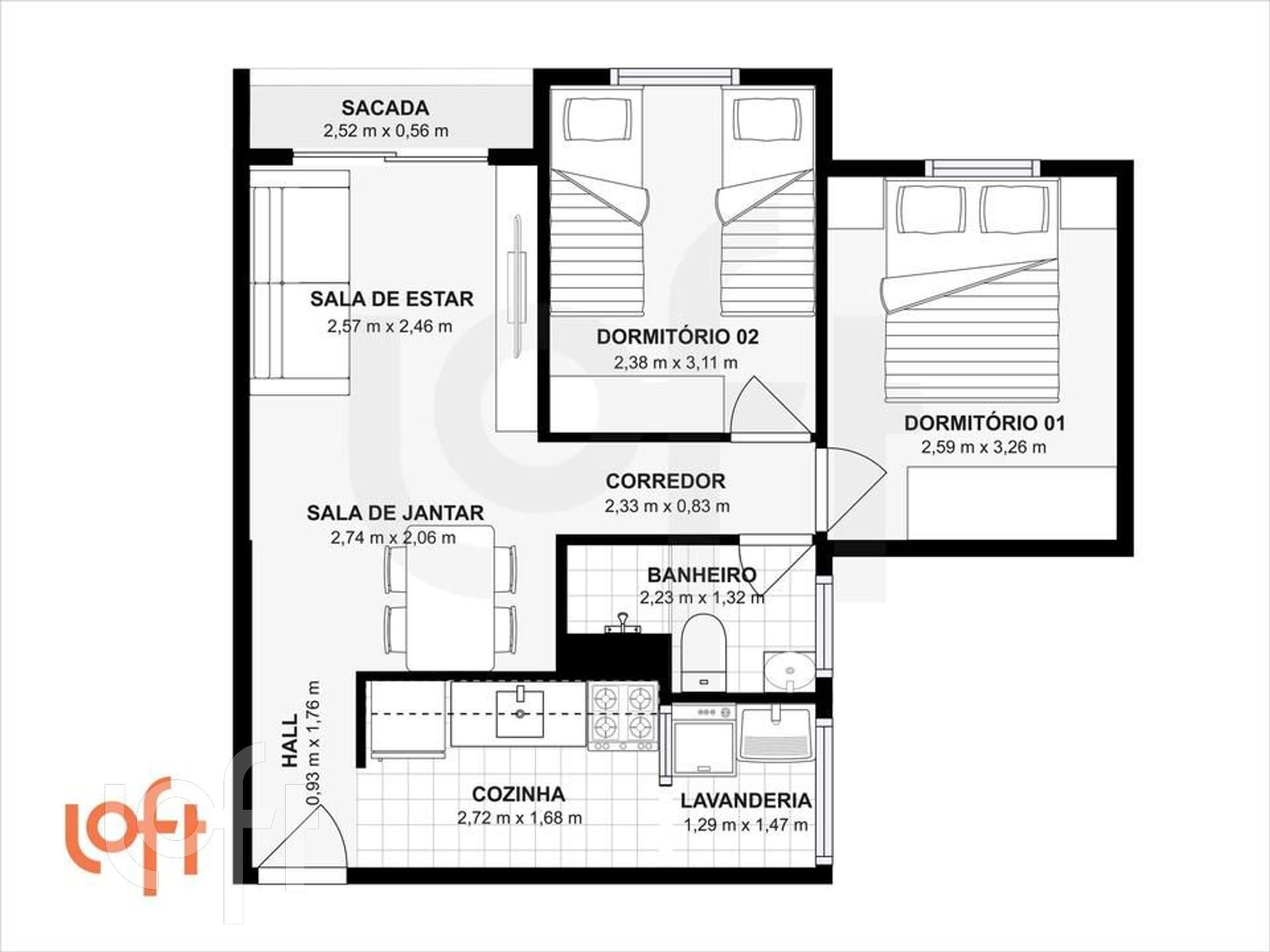 Apartamento à venda com 2 quartos, 47m² - Foto 10