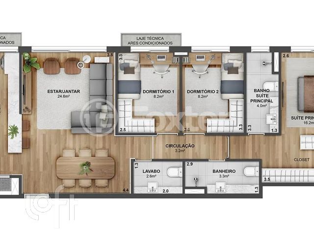 Apartamento com 98m², 3 dormitórios, 1 suíte, 2 vagas, Menino Deus em Porto Alegre