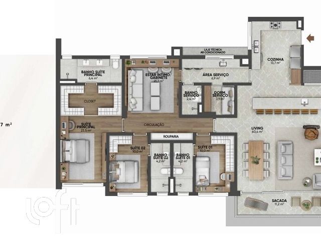Apartamento com 216m², 3 dormitórios, 3 suítes, 3 vagas, Bela Vista em Porto Alegre