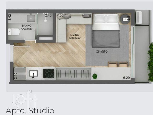 Apartamento com 27m², Cidade Baixa em Porto Alegre