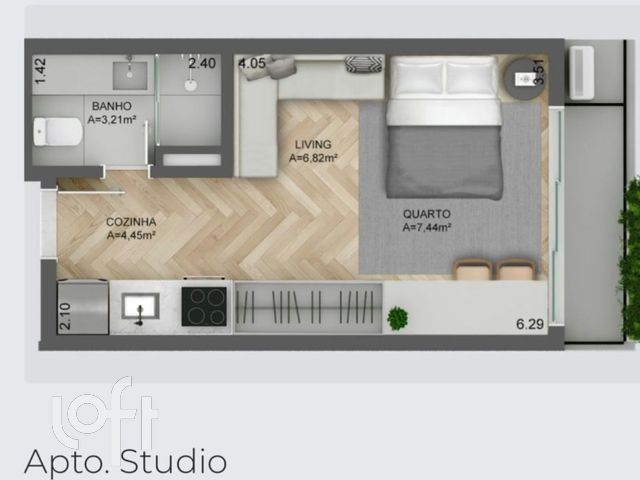 Apartamento com 27m², Cidade Baixa em Porto Alegre