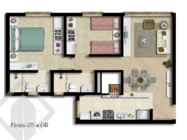 Apartamento com 58m², 2 dormitórios, 1 suíte, 1 vaga, Santana em Porto Alegre