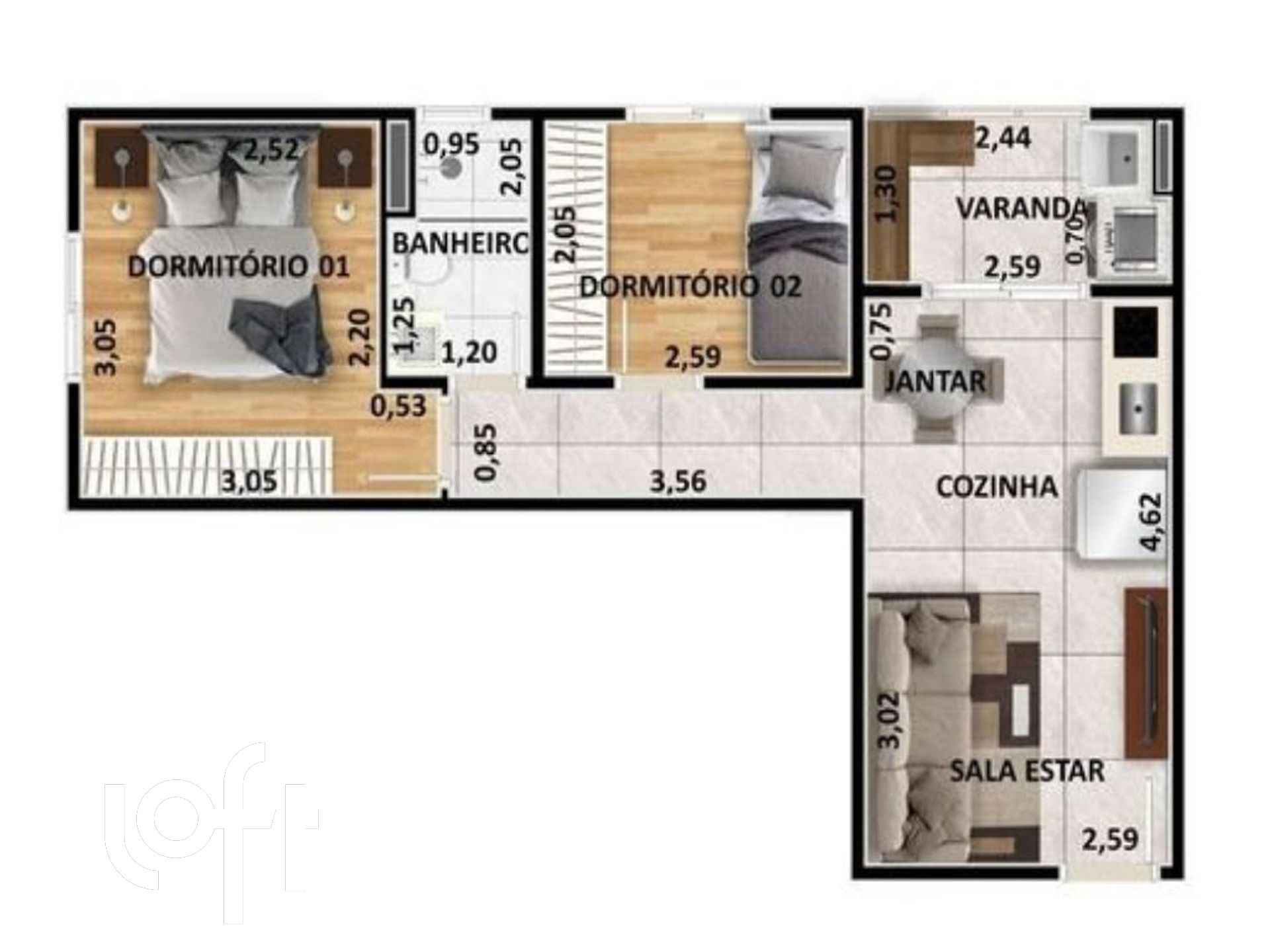 Apartamento à venda com 2 quartos, 62m² - Foto 7