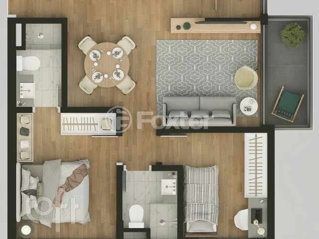 Apartamento com 62m², 2 dormitórios, 1 suíte, 1 vaga, Bom Fim em Porto Alegre