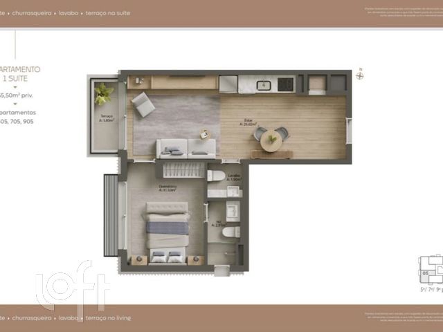 Apartamento com 55m², 1 dormitório, 1 suíte, 1 vaga, Moinhos de Vento em Porto Alegre