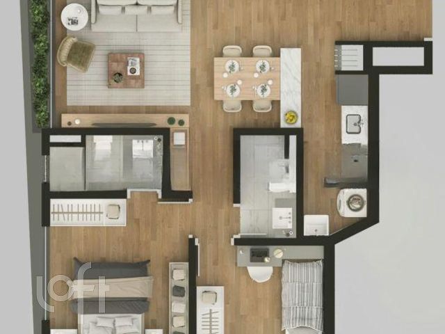 Apartamento com 62m², 2 dormitórios, 1 suíte, 1 vaga, Bom Fim em Porto Alegre