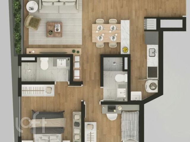 Apartamento com 62m², 2 dormitórios, 1 suíte, 1 vaga, Bom Fim em Porto Alegre