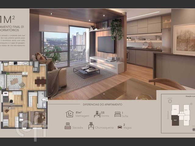 Apartamento com 79m², 3 dormitórios, 1 suíte, 2 vagas, Petrópolis em Porto Alegre