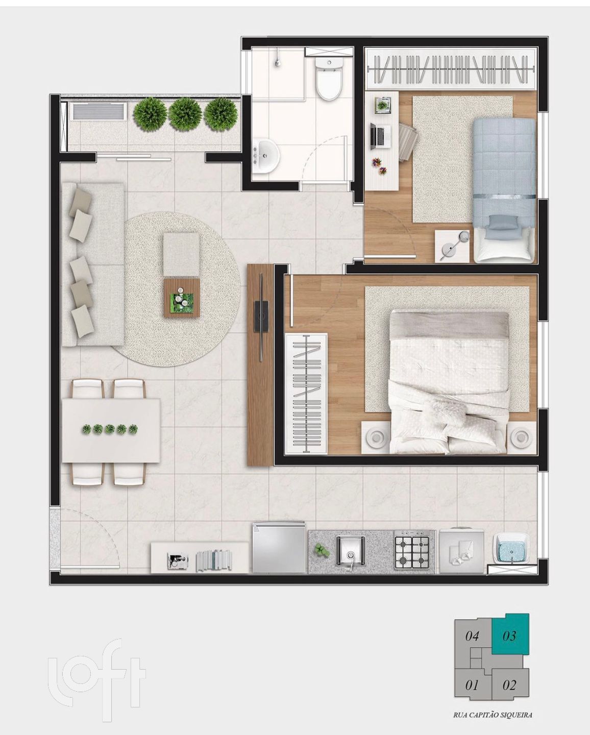 Apartamento à venda com 2 quartos, 49m² - Foto 2