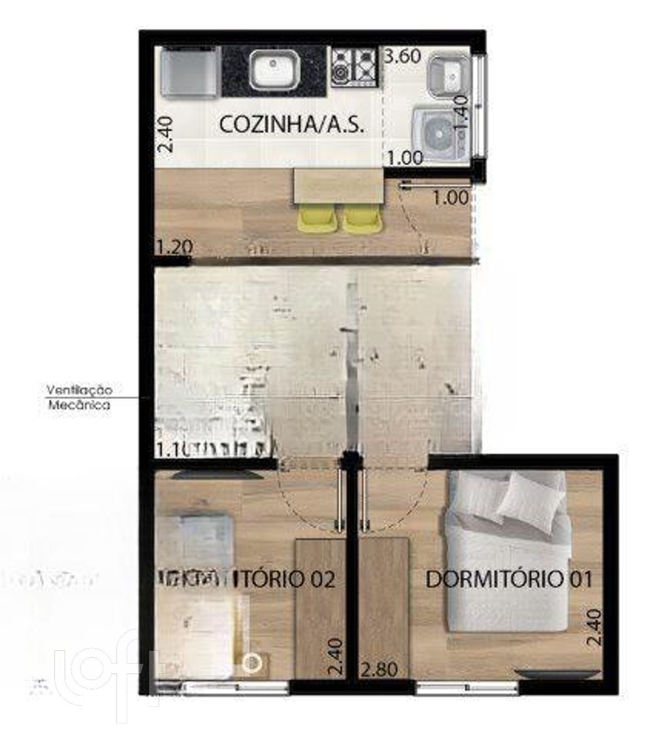 Apartamento à venda com 2 quartos, 33m² - Foto 10