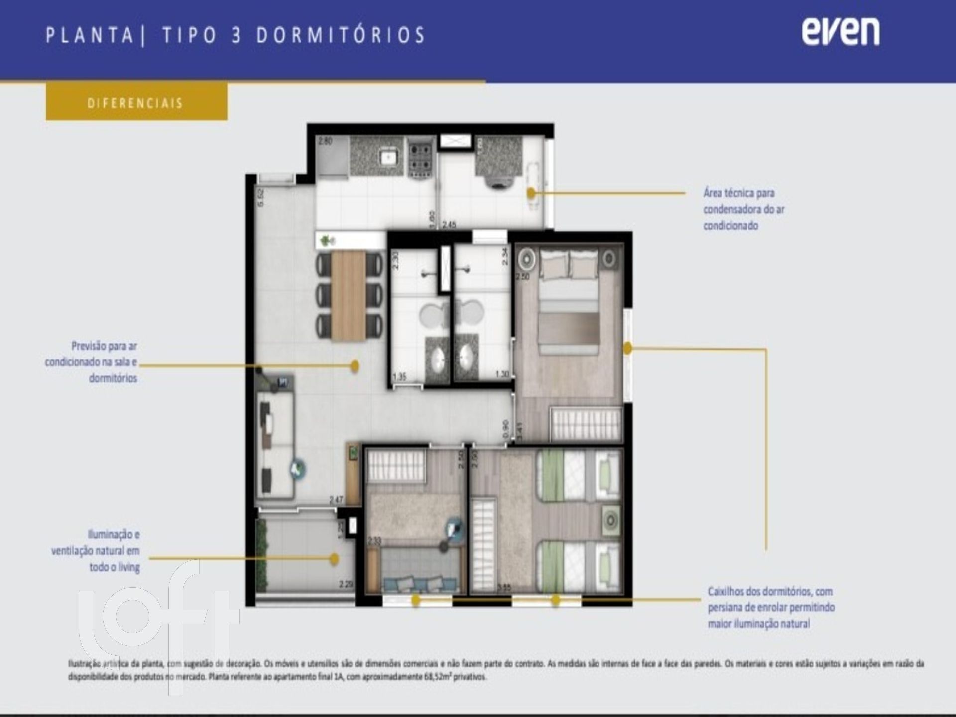 Apartamento à venda com 3 quartos, 68m² - Foto 2