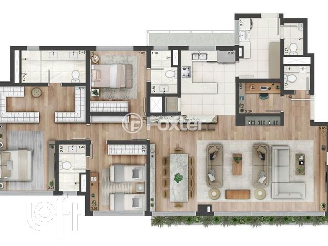 Apartamento com 170m², 3 dormitórios, 3 suítes, 2 vagas, Rio Branco em Porto Alegre