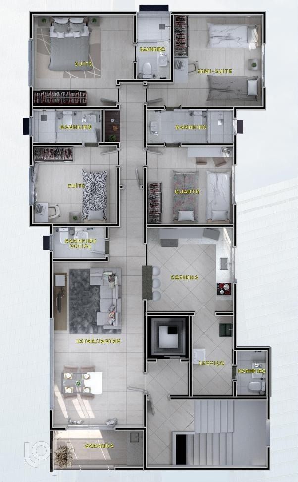 Apartamento à venda com 4 quartos, 280m² - Foto 1