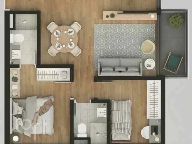 Apartamento com 58m², 2 dormitórios, 1 suíte, 1 vaga, Bom Fim em Porto Alegre