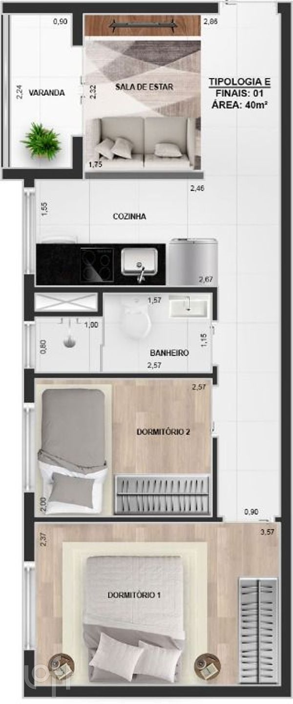 Apartamento à venda com 2 quartos, 40m² - Foto 40