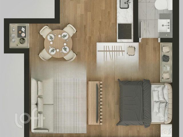 Apartamento com 33m², 1 dormitório, 1 vaga, Bom Fim em Porto Alegre