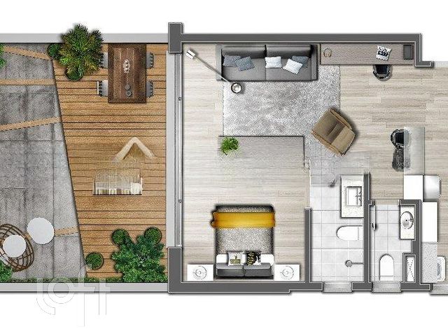 Apartamento com 53m², 1 dormitório, 1 suíte, 2 vagas, Três Figueiras em Porto Alegre