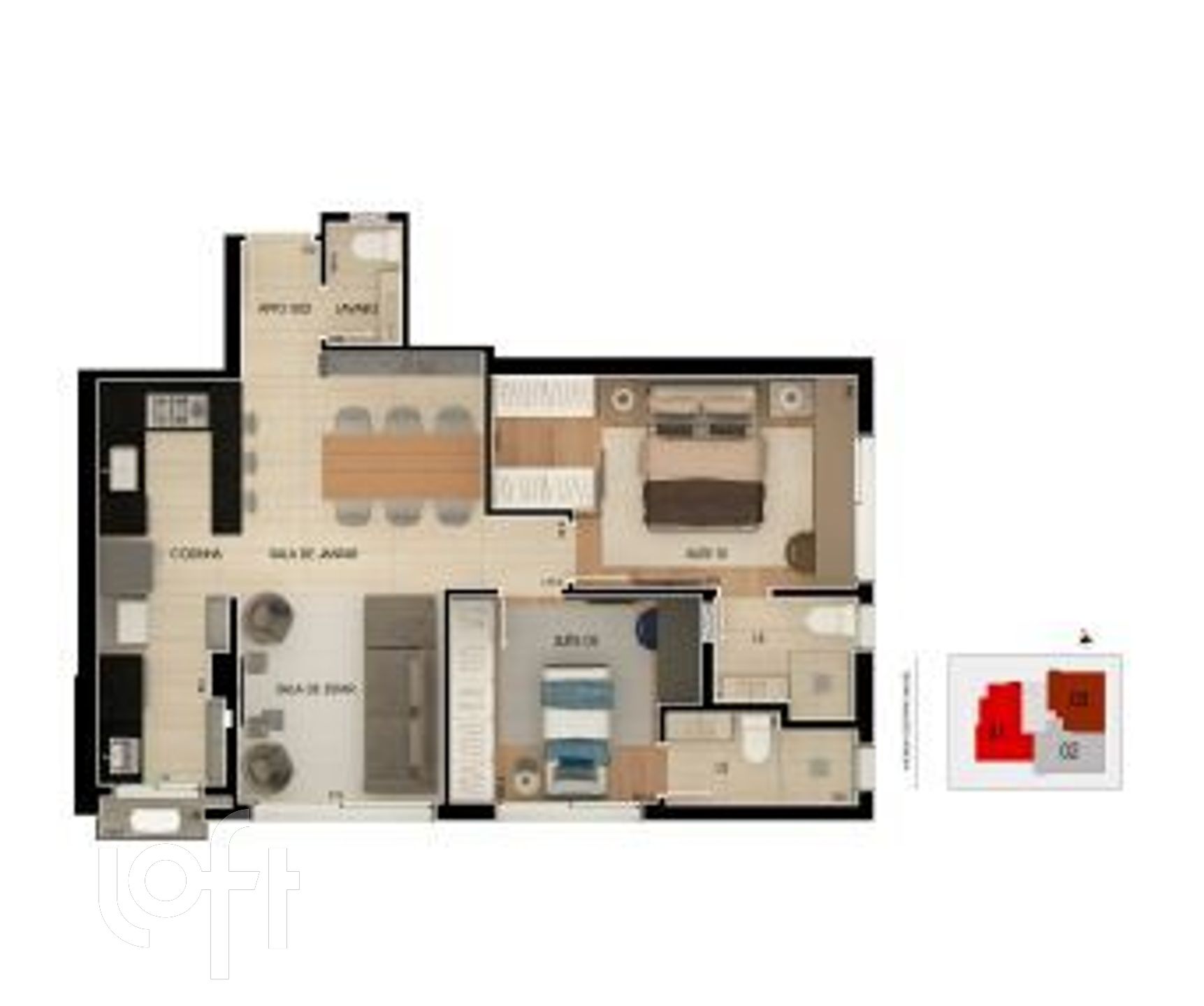 Apartamento à venda com 2 quartos, 71m² - Foto 2