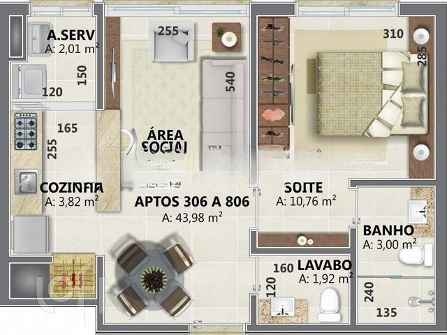 Apartamento com 43m², 1 dormitório, 1 suíte, 1 vaga, Jardim Botânico em Porto Alegre