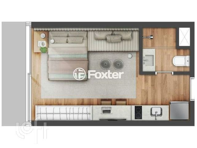 Apartamento com 24m², 1 dormitório, 1 suíte, Bela Vista em Porto Alegre