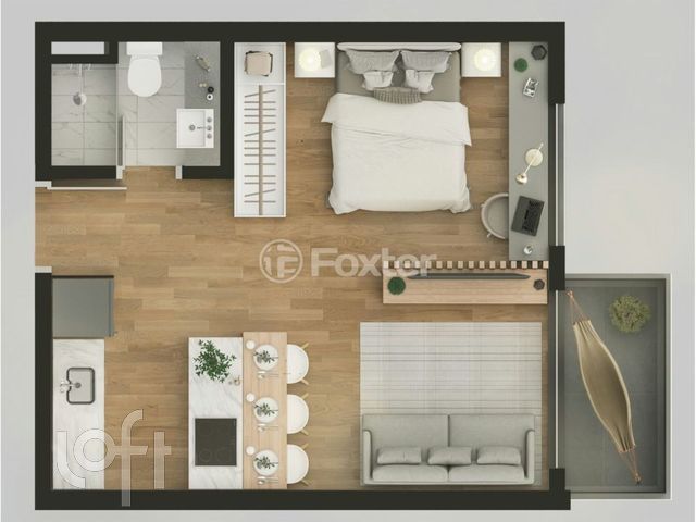 Apartamento com 34m², 1 dormitório, Bom Fim em Porto Alegre
