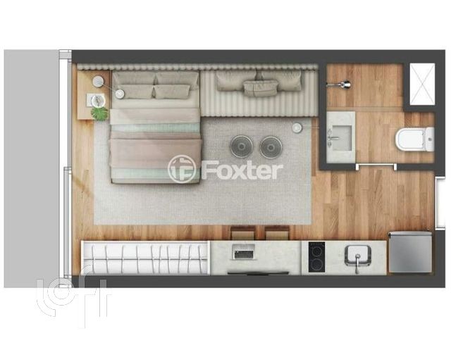 Apartamento com 24m², 1 dormitório, Bela Vista em Porto Alegre