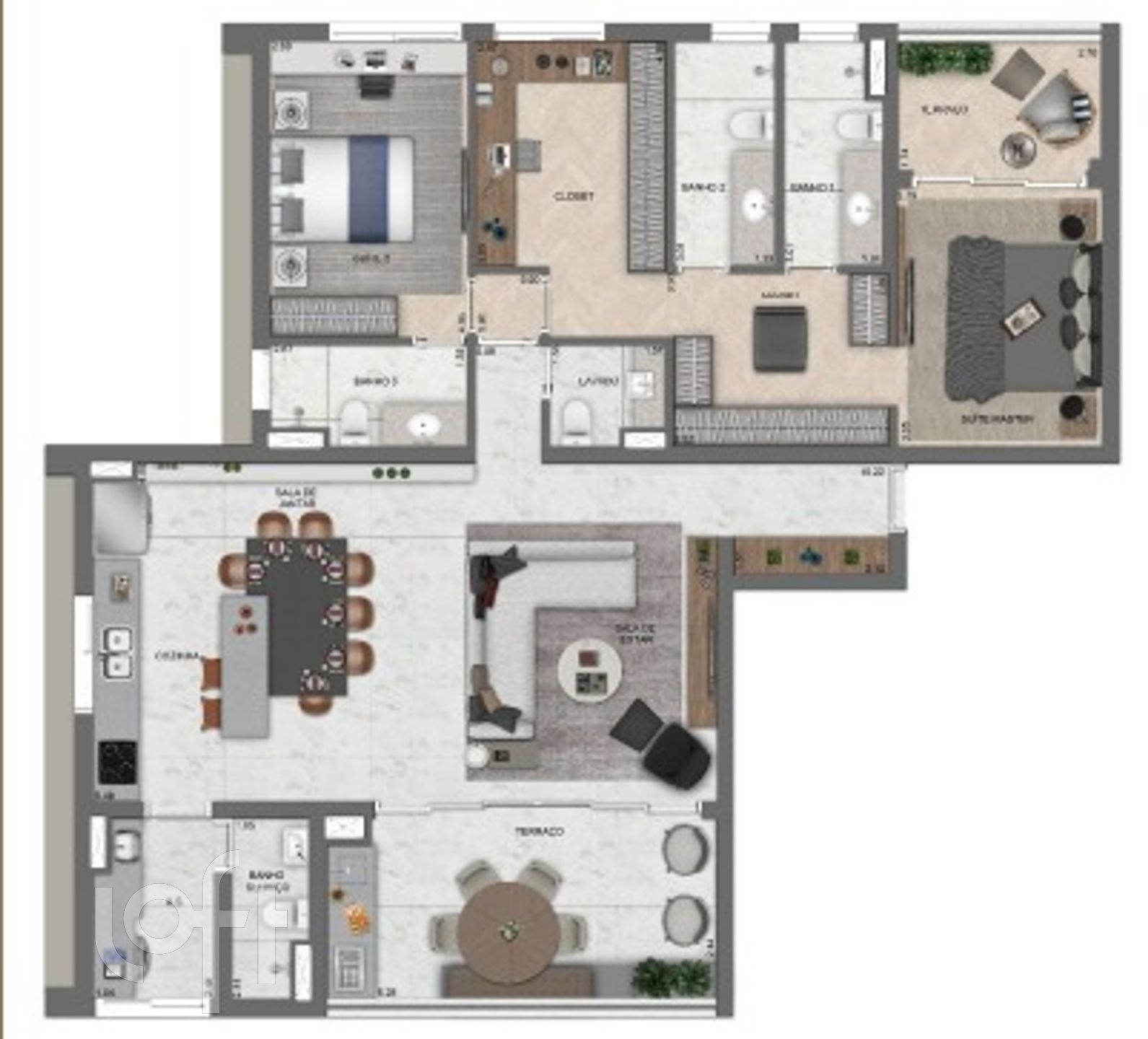 Apartamento Lançamentos com 3 quartos, 140m² - Foto 17