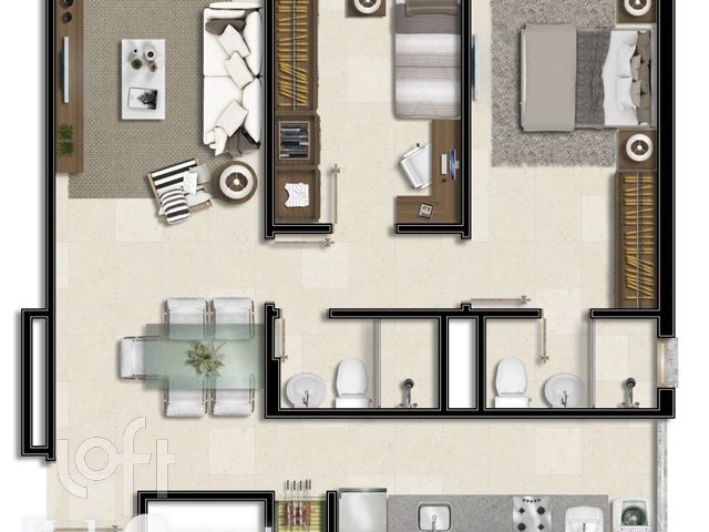 Apartamento com 65m², 2 dormitórios, 1 suíte, 1 vaga, Cristo Redentor em Porto Alegre