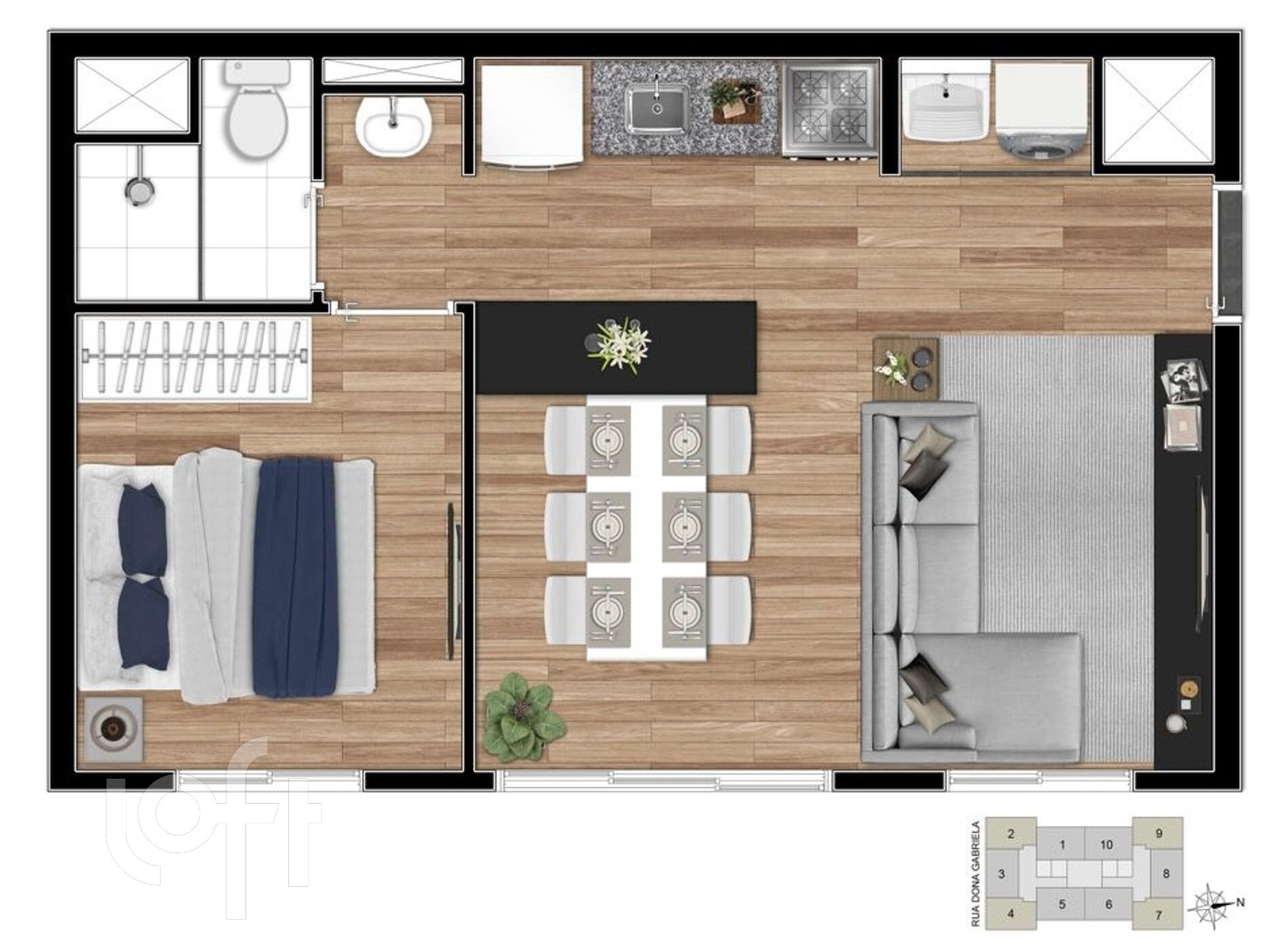 Apartamento à venda com 1 quarto, 36m² - Foto 6